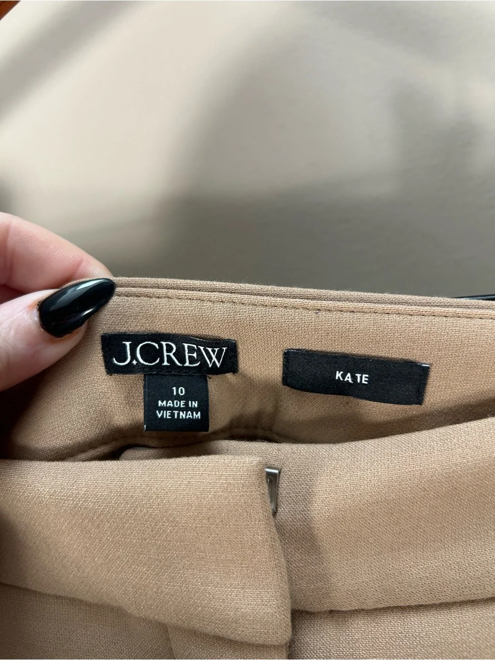 J.Crew Kate Camel Tan Straight Leg Four Season Stretch Pants Size 10